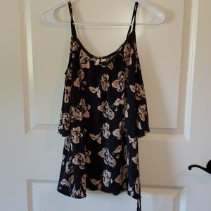 Floral Print Cold Shoulder Top